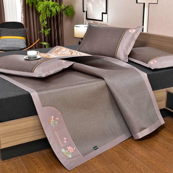 娜朵家纺 2026新款荷塘月色冰藤双面席-床席款 荷塘月色-冰藤黑咖