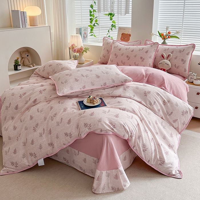 91家纺网 家纺一手货源 找家纺 （总）爱洛家纺 2026新款印花皱皱纱四件套