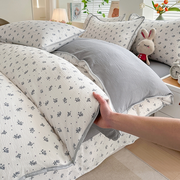 91家纺网 家纺一手货源 找家纺 （总）爱洛家纺 2026新款印花皱皱纱四件套