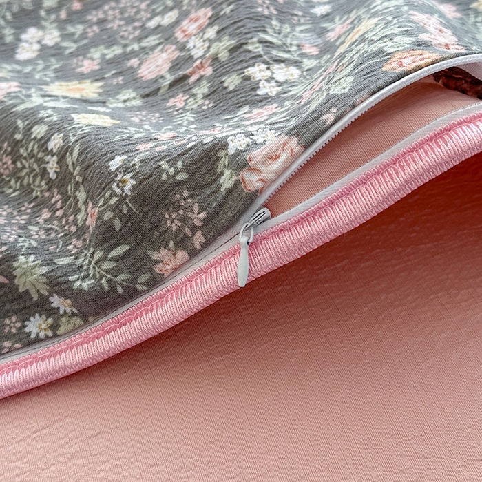 91家纺网 家纺一手货源 找家纺 爱洛家纺 2026新款印花皱皱纱四件套 深野碎樱