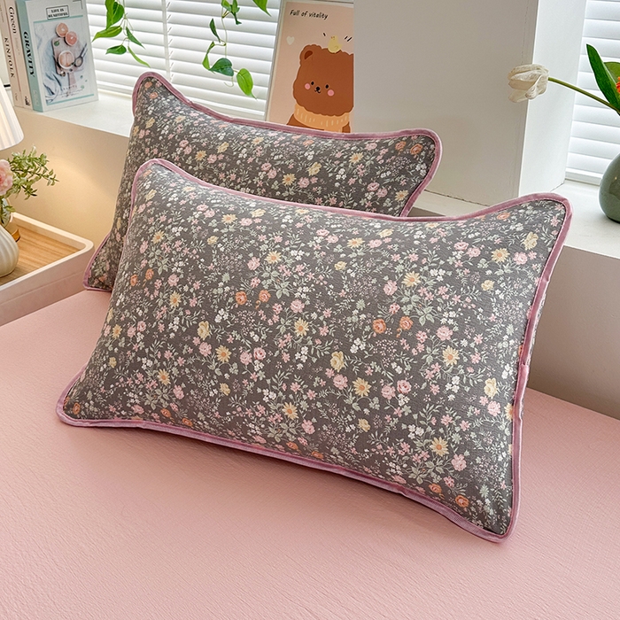 91家纺网 家纺一手货源 找家纺 爱洛家纺 2026新款印花皱皱纱四件套 深野碎樱