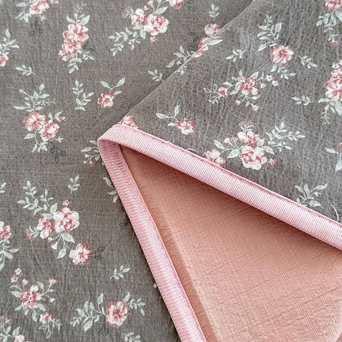 91家纺网 家纺一手货源 找家纺 爱洛家纺 2026新款印花皱皱纱四件套 雾灰樱落