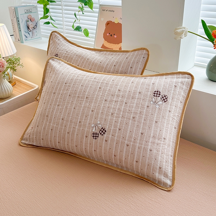 91家纺网 家纺一手货源 找家纺 爱洛家纺 2026新款印花皱皱纱四件套 云绒格间