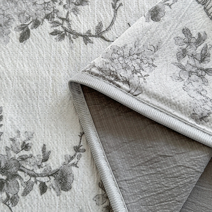 91家纺网 家纺一手货源 找家纺 爱洛家纺 2026新款印花皱皱纱四件套 素墨蝶舞