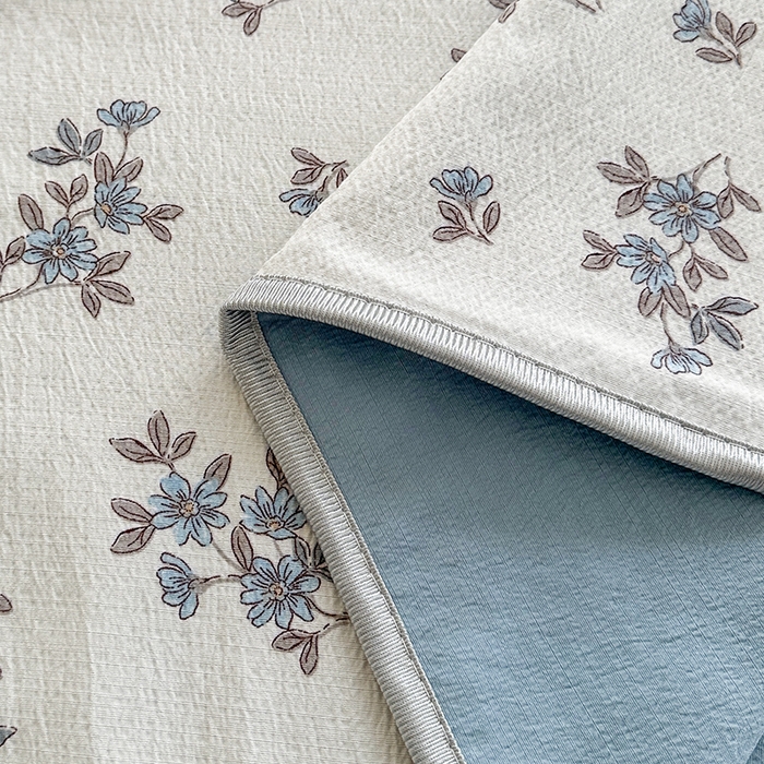 91家纺网 家纺一手货源 找家纺 爱洛家纺 2026新款印花皱皱纱四件套 云间蓝雾草