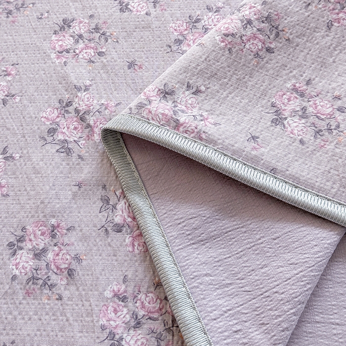 91家纺网 家纺一手货源 找家纺 爱洛家纺 2026新款印花皱皱纱四件套 云紫轻花