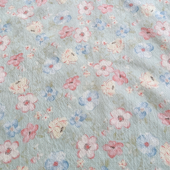 91家纺网 家纺一手货源 找家纺 爱洛家纺 2026新款印花皱皱纱四件套 清溪落英