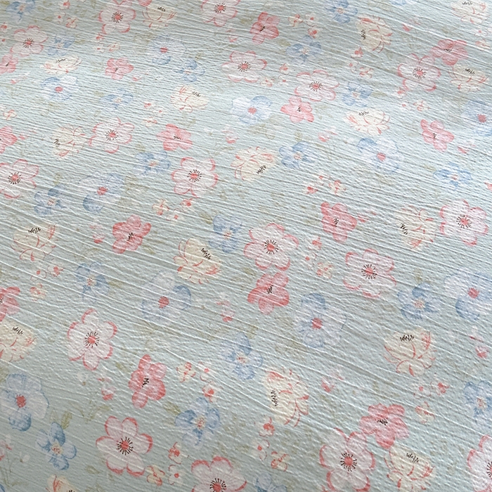 91家纺网 家纺一手货源 找家纺 爱洛家纺 2026新款印花皱皱纱四件套 清溪落英