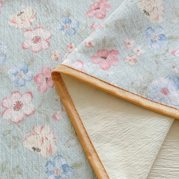 91家纺网 家纺一手货源 找家纺 爱洛家纺 2026新款印花皱皱纱四件套 清溪落英