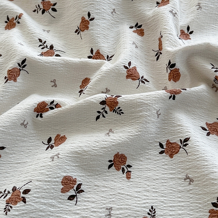 91家纺网 家纺一手货源 找家纺 爱洛家纺 2026新款印花皱皱纱四件套 秋栗拾光