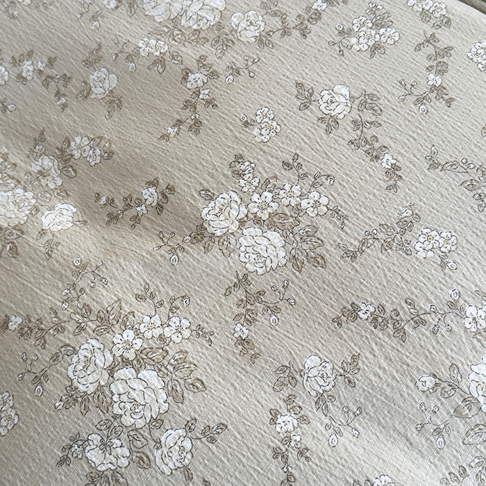 91家纺网 家纺一手货源 找家纺 爱洛家纺 2026新款印花皱皱纱四件套 暖棕枝雪