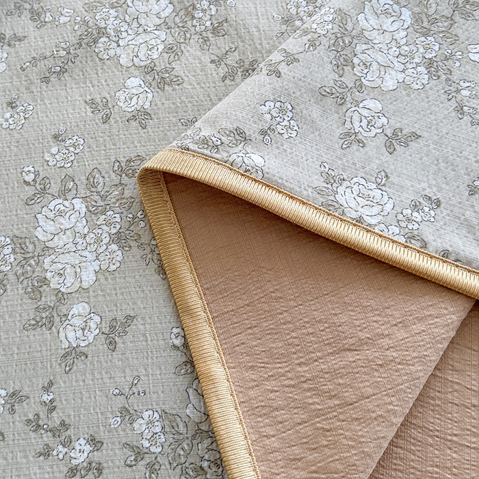 91家纺网 家纺一手货源 找家纺 爱洛家纺 2026新款印花皱皱纱四件套 暖棕枝雪