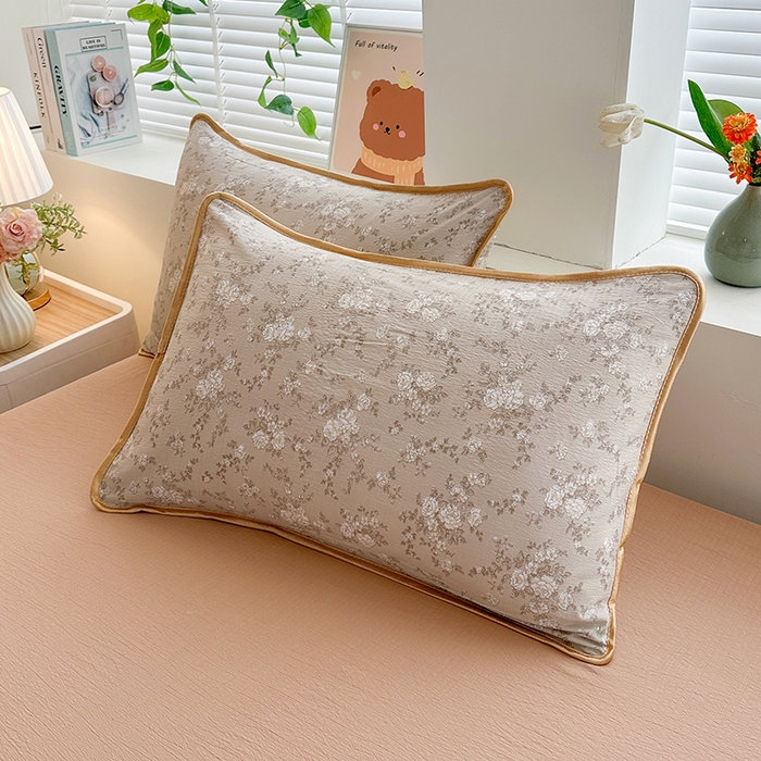 91家纺网 家纺一手货源 找家纺 爱洛家纺 2026新款印花皱皱纱四件套 暖棕枝雪