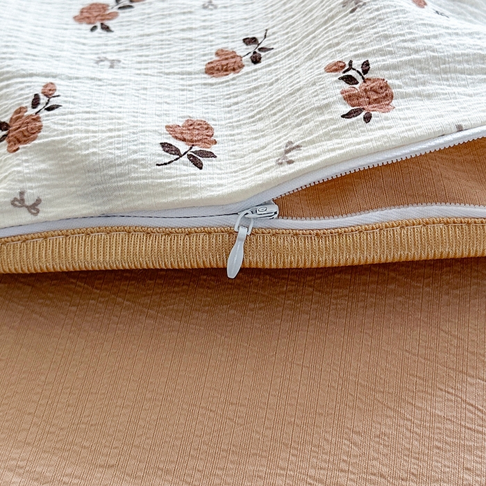 91家纺网 家纺一手货源 找家纺 爱洛家纺 2026新款印花皱皱纱四件套 秋栗拾光