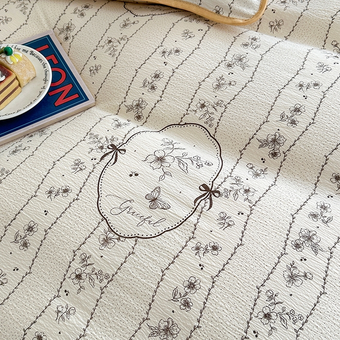 91家纺网 家纺一手货源 找家纺 爱洛家纺 2026新款印花皱皱纱四件套 棕痕谍影