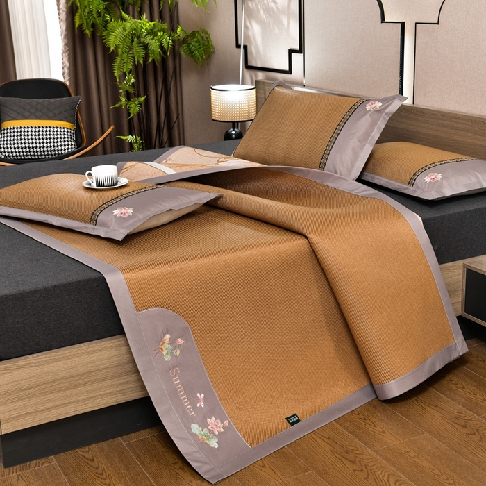 娜朵家纺 2026新款荷塘月色冰藤双面席-床席款 荷塘月色-冰藤深咖