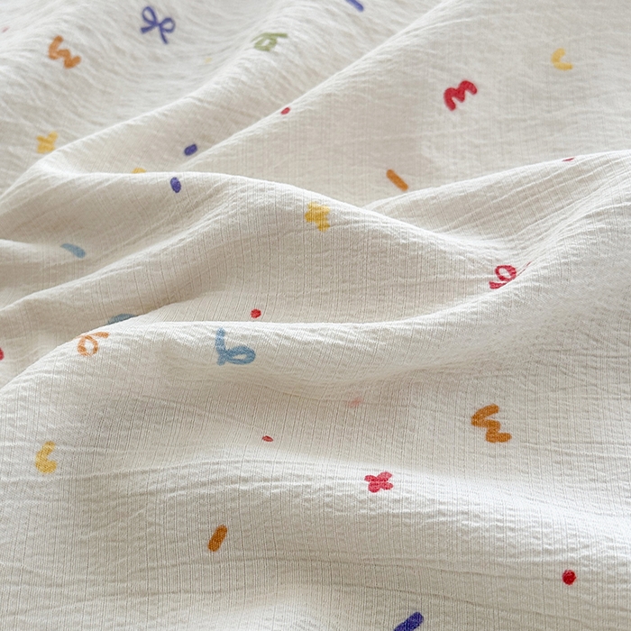 91家纺网 家纺一手货源 找家纺 爱洛家纺 2026新款印花皱皱纱四件套 素低彩语