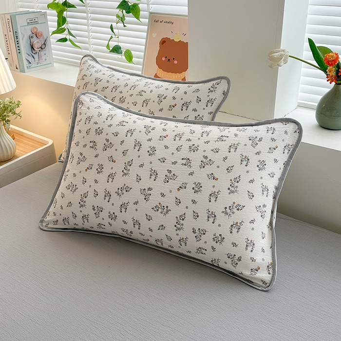 91家纺网 家纺一手货源 找家纺 爱洛家纺 2026新款印花皱皱纱四件套 云隙青叶