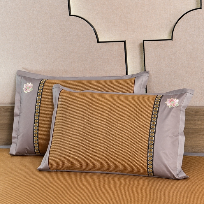 91家纺网 家纺一手货源 找家纺 娜朵家纺 2026新款荷塘月色冰藤双面席-床席款 荷塘月色-冰藤深咖