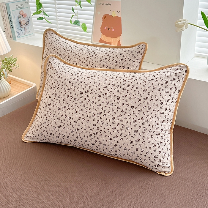 91家纺网 家纺一手货源 找家纺 爱洛家纺 2026新款印花皱皱纱四件套 咖调星絮