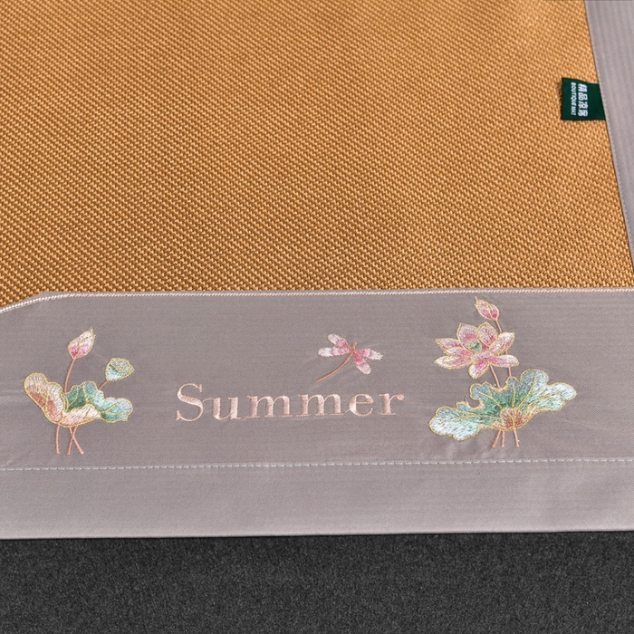 91家纺网 家纺一手货源 找家纺 娜朵家纺 2026新款荷塘月色冰藤双面席-床席款 荷塘月色-冰藤深咖