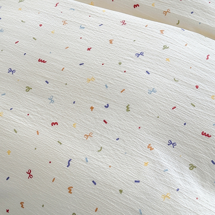 91家纺网 家纺一手货源 找家纺 爱洛家纺 2026新款印花皱皱纱四件套 素低彩语