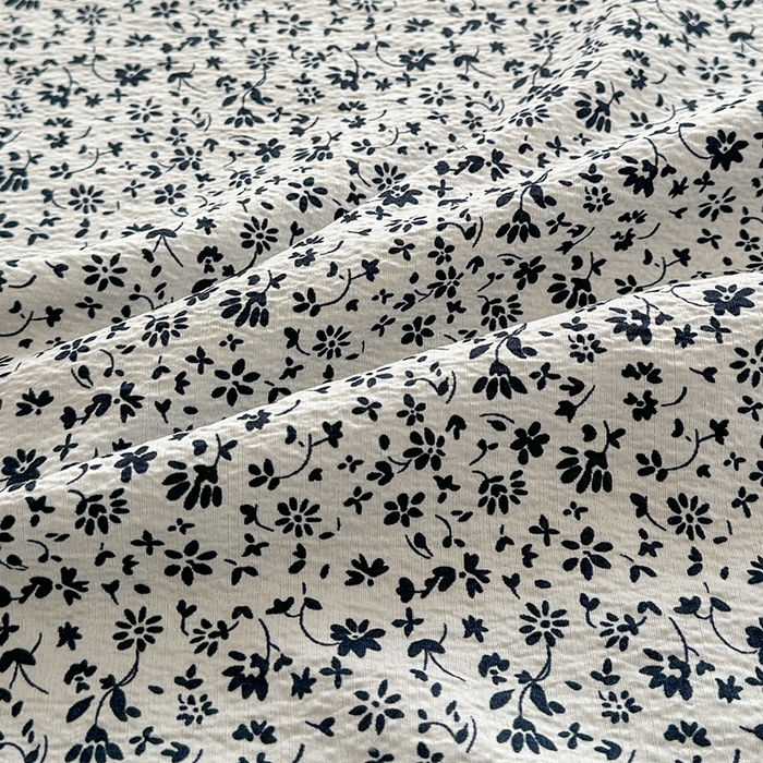 91家纺网 家纺一手货源 找家纺 爱洛家纺 2026新款印花皱皱纱四件套 墨蓝星絮