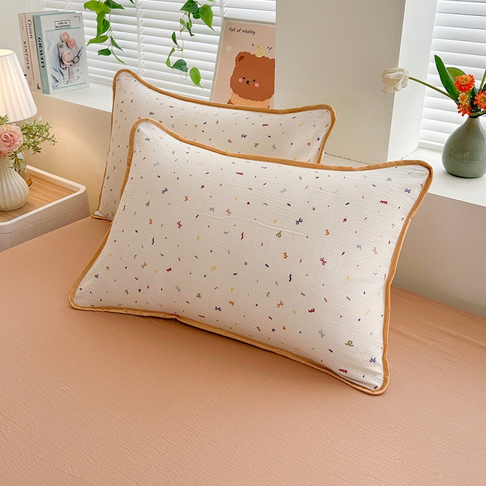 91家纺网 家纺一手货源 找家纺 爱洛家纺 2026新款印花皱皱纱四件套 素低彩语