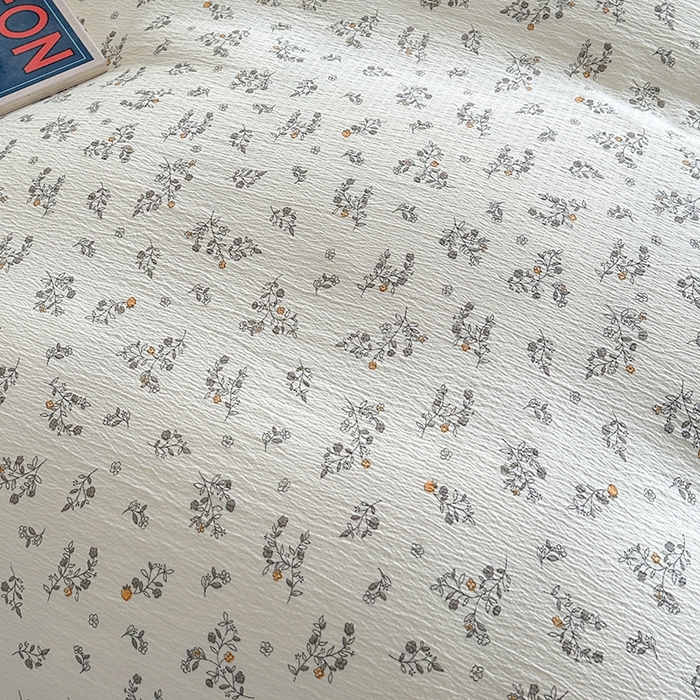 91家纺网 家纺一手货源 找家纺 爱洛家纺 2026新款印花皱皱纱四件套 云隙青叶