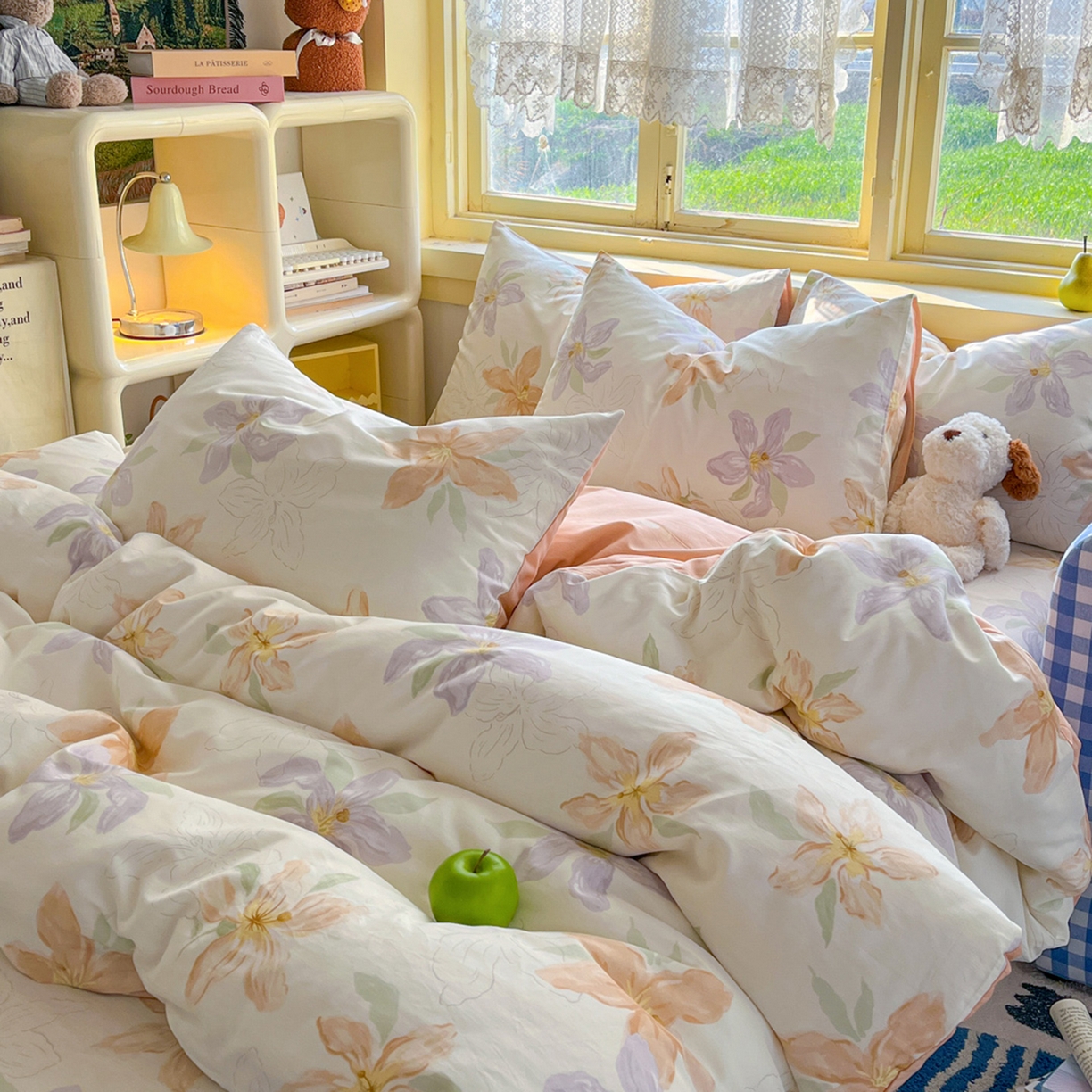 91家纺网 家纺一手货源 找家纺 简约家纺 2026新款全棉斜纹12868四件套单床单系列 怡花