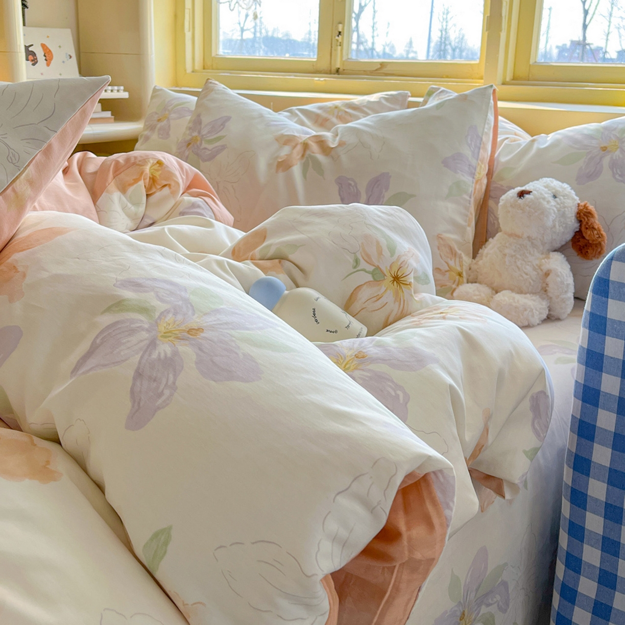 91家纺网 家纺一手货源 找家纺 简约家纺 2026新款全棉斜纹12868四件套单床单系列 怡花