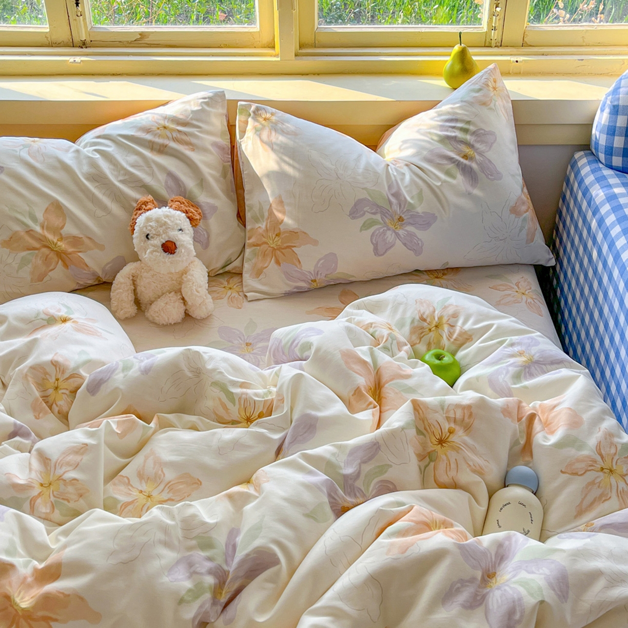 91家纺网 家纺一手货源 找家纺 简约家纺 2026新款全棉斜纹12868四件套单床单系列 怡花