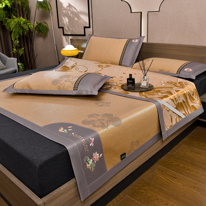 娜朵家纺 2026新款荷塘月色冰藤双面席-床席款 荷塘月色提花金