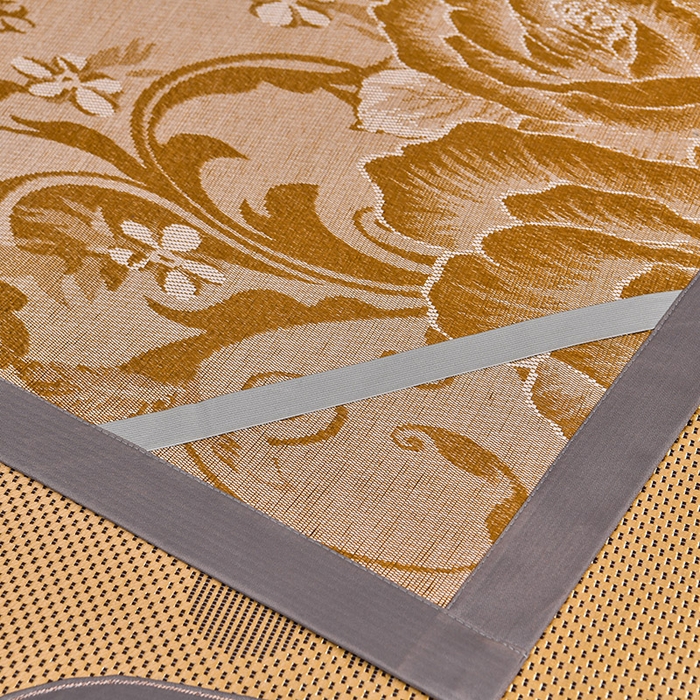 91家纺网 家纺一手货源 找家纺 娜朵家纺 2026新款荷塘月色冰藤双面席-床席款 荷塘月色提花金