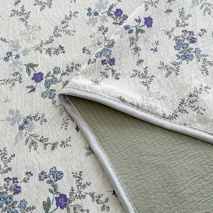 91家纺网 家纺一手货源 找家纺 爱洛家纺 2026新款印花皱皱纱四件套 雾蓝青序