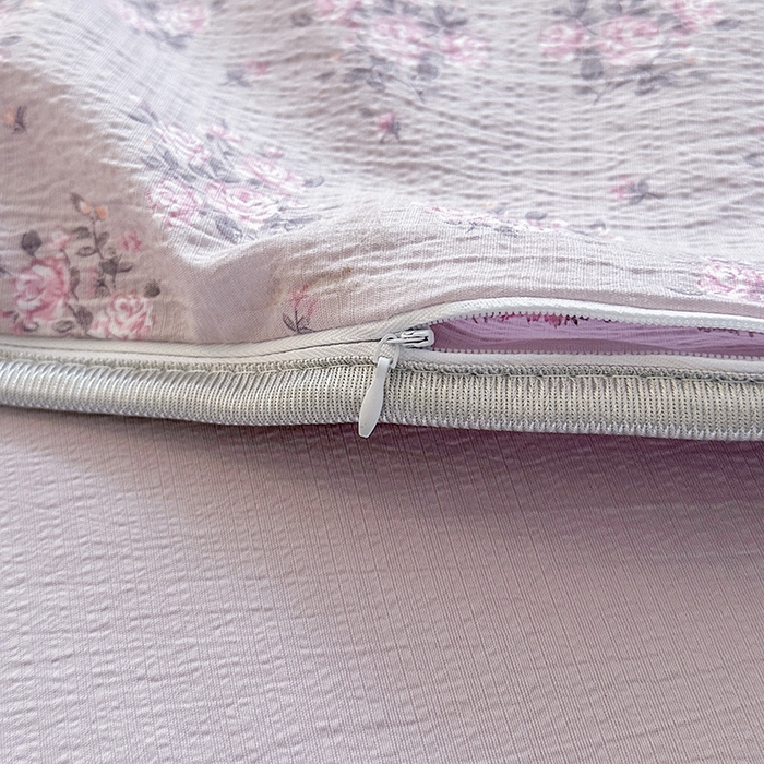 91家纺网 家纺一手货源 找家纺 爱洛家纺 2026新款印花皱皱纱四件套 云紫轻花