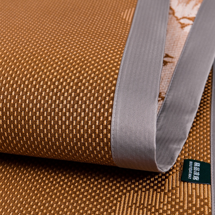 91家纺网 家纺一手货源 找家纺 娜朵家纺 2026新款荷塘月色冰藤双面席-床席款 荷塘月色提花咖