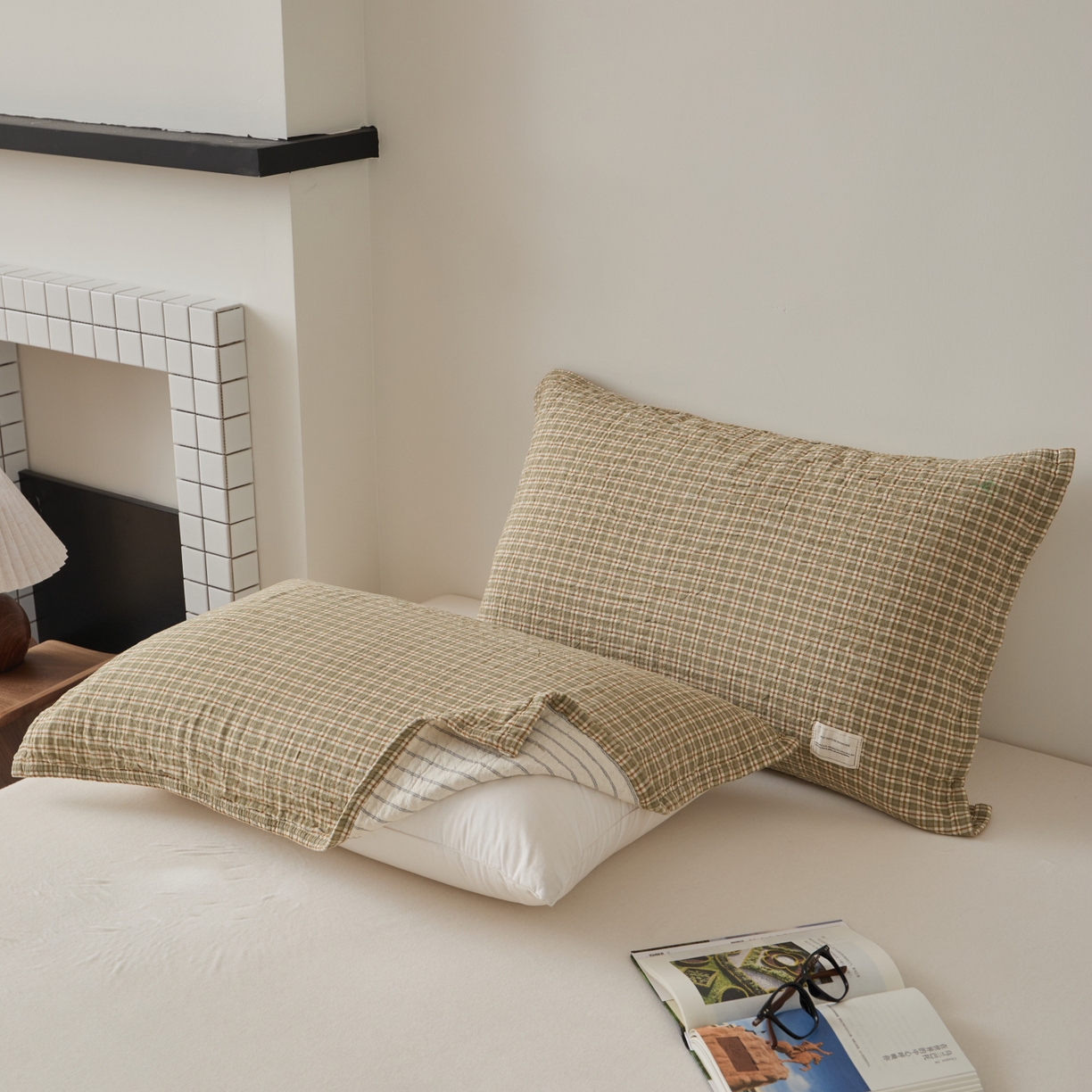 91家纺网 家纺一手货源 找家纺 （总）百寐 2026年3月全棉A类色织枕巾52*75条纹格子美拉德色系纯棉吸汗枕巾