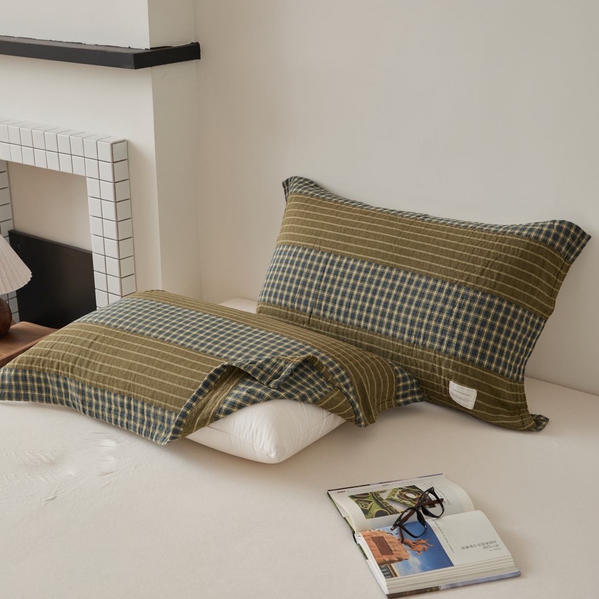 91家纺网 家纺一手货源 找家纺 （总）百寐 2026年3月全棉A类色织枕巾52*75条纹格子美拉德色系纯棉吸汗枕巾