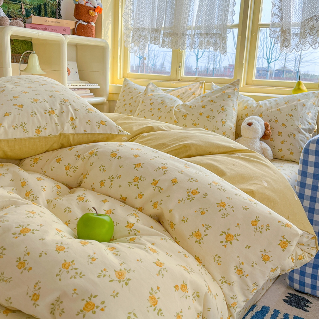 91家纺网 家纺一手货源 找家纺 简约家纺 2026新款全棉斜纹12868单被套系列 故事小黄花