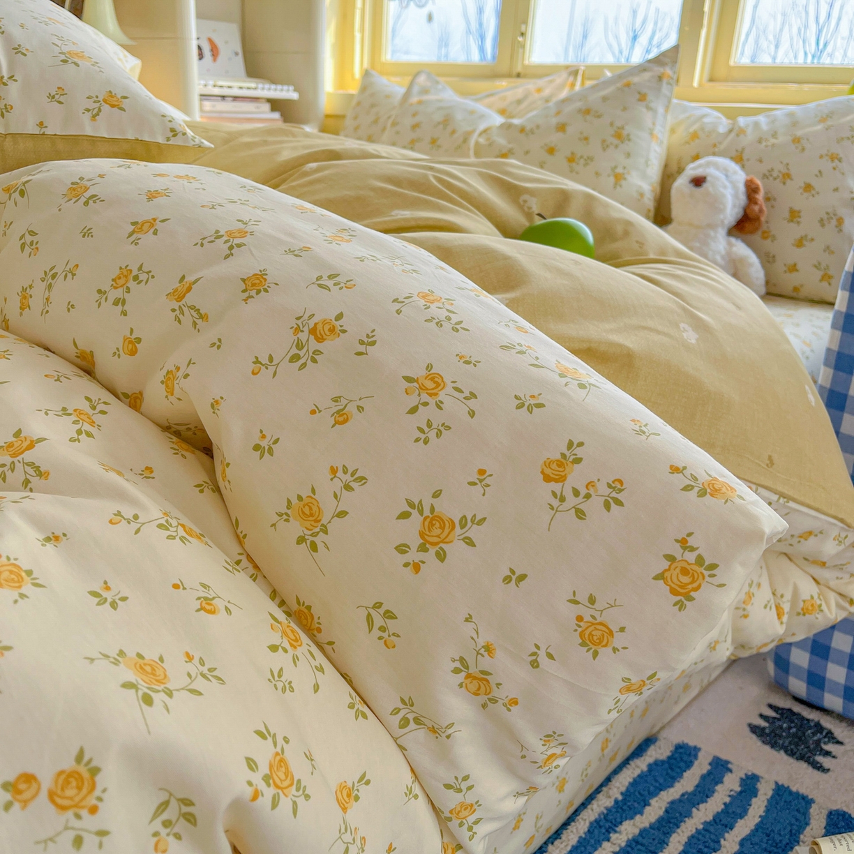 91家纺网 家纺一手货源 找家纺 简约家纺 2026新款全棉斜纹12868单被套系列 故事小黄花