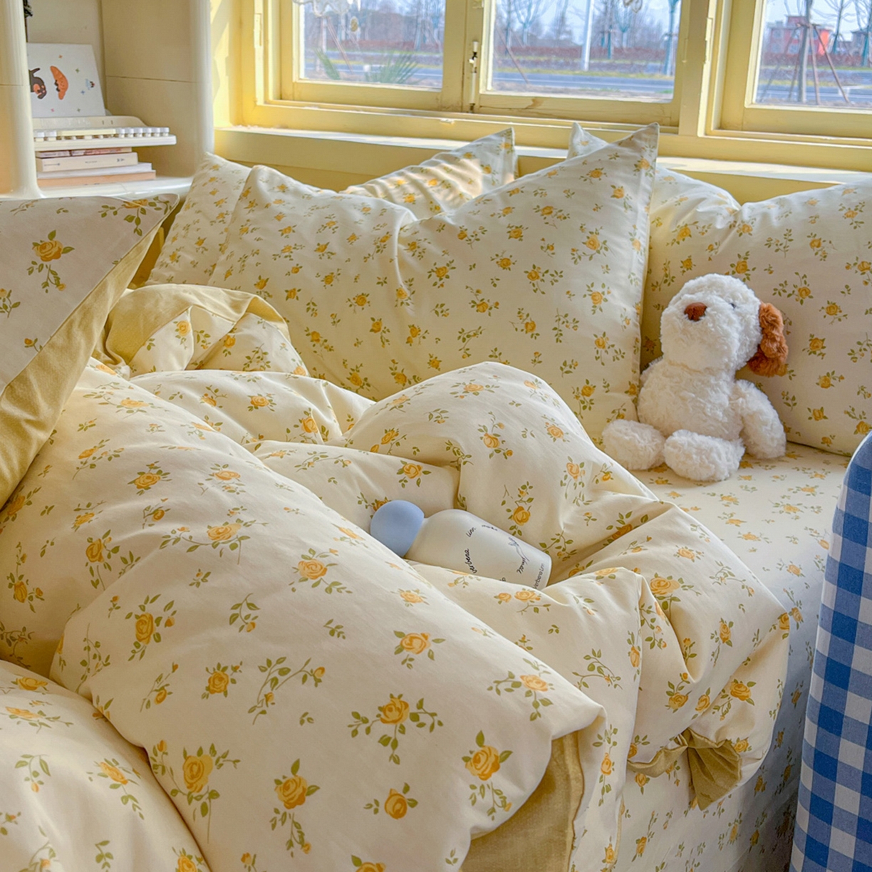 91家纺网 家纺一手货源 找家纺 简约家纺 2026新款全棉斜纹12868单被套系列 故事小黄花