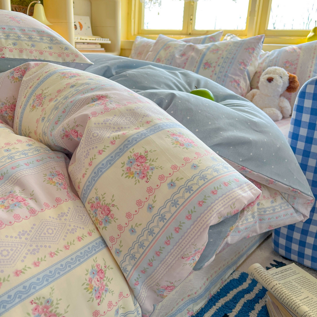 91家纺网 家纺一手货源 找家纺 简约家纺 2026新款全棉斜纹12868单被套系列 花满情