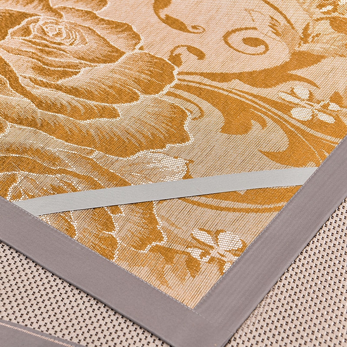 91家纺网 家纺一手货源 找家纺 娜朵家纺 2026新款荷塘月色冰藤双面席-床席款 荷塘月色提花香槟