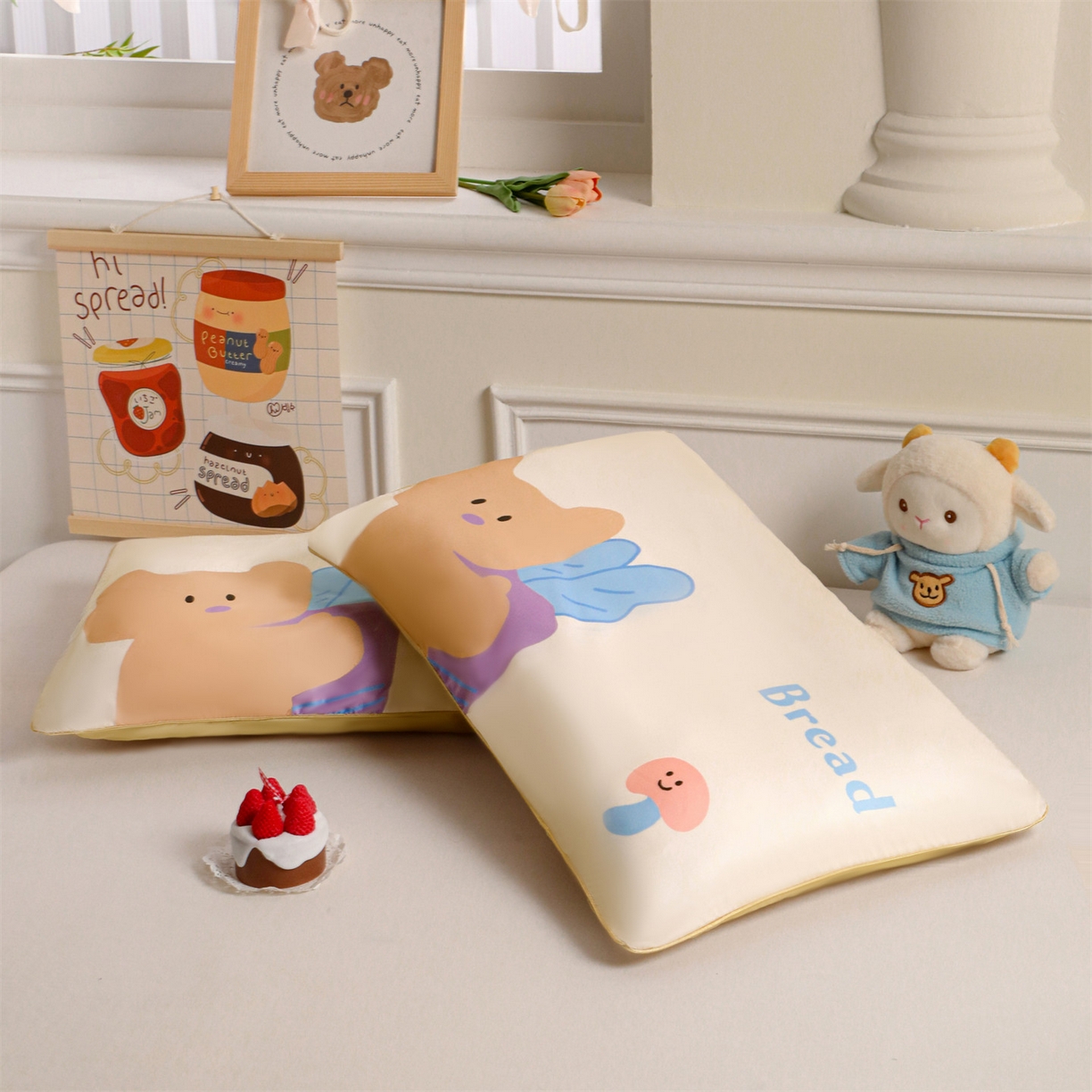 91家纺网 家纺一手货源 找家纺 兄弟坊 2026新款A类60支莱赛尔数码印花天丝枕套儿童枕套幼儿园枕套单枕套枕套单件 萝卜熊