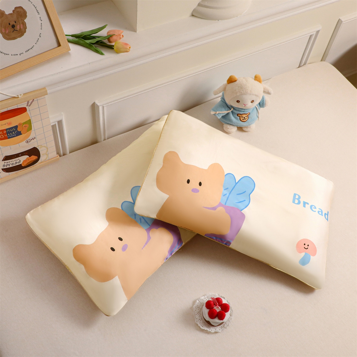 91家纺网 家纺一手货源 找家纺 兄弟坊 2026新款A类60支莱赛尔数码印花天丝枕套儿童枕套幼儿园枕套单枕套枕套单件 萝卜熊