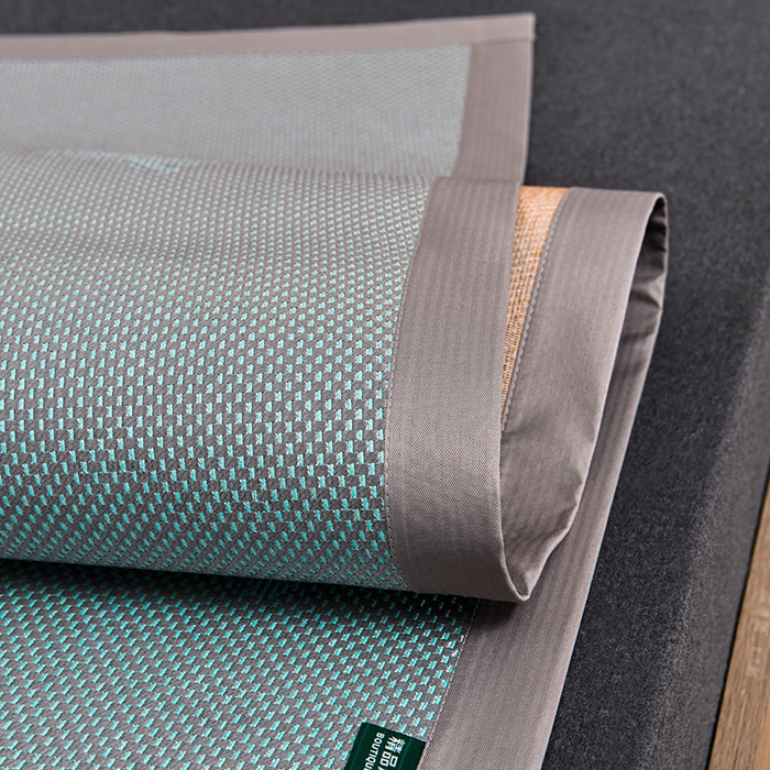 91家纺网 家纺一手货源 找家纺 娜朵家纺 2026新款荷塘月色冰藤双面席-床席款 蝴蝶提花床席提花绿