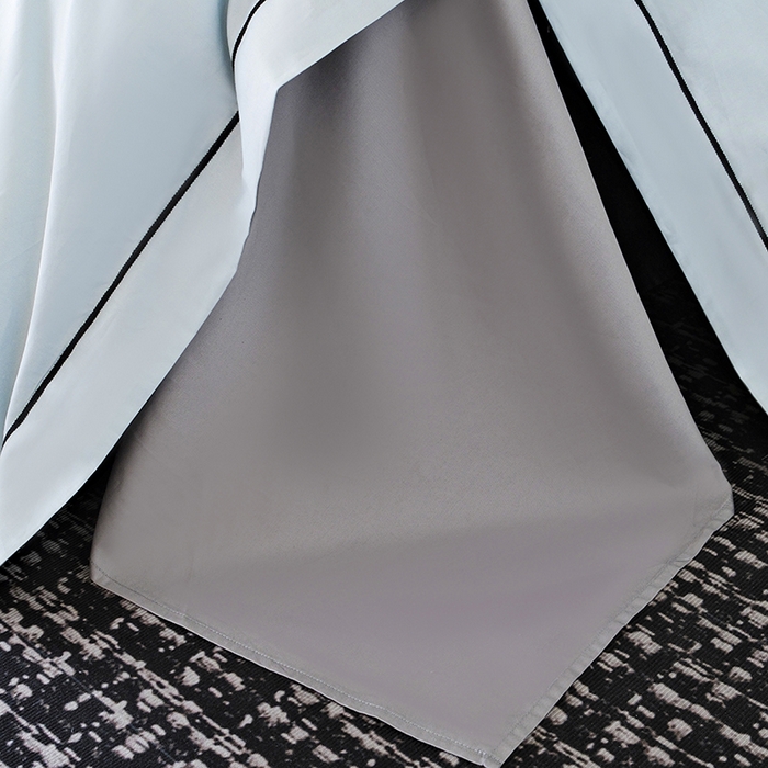 91家纺网 家纺一手货源 找家纺 女子家纺 2026新款A类全棉长绒棉双拼四件套刺绣轻奢床上用品-原素 天空兰+浅灰