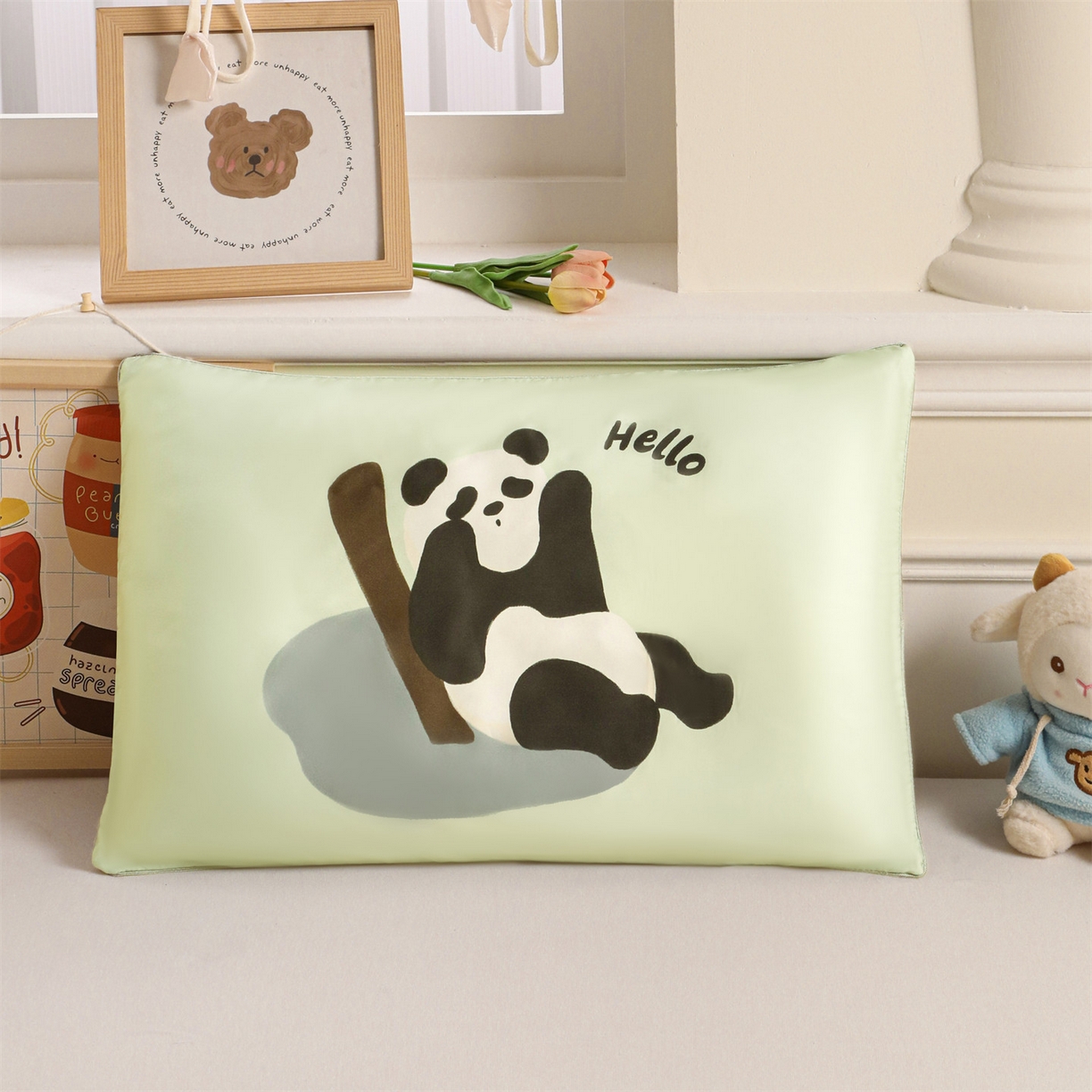 91家纺网 家纺一手货源 找家纺 兄弟坊 2026新款A类60支莱赛尔数码印花天丝枕套儿童枕套幼儿园枕套单枕套枕套单件 熊猫竹