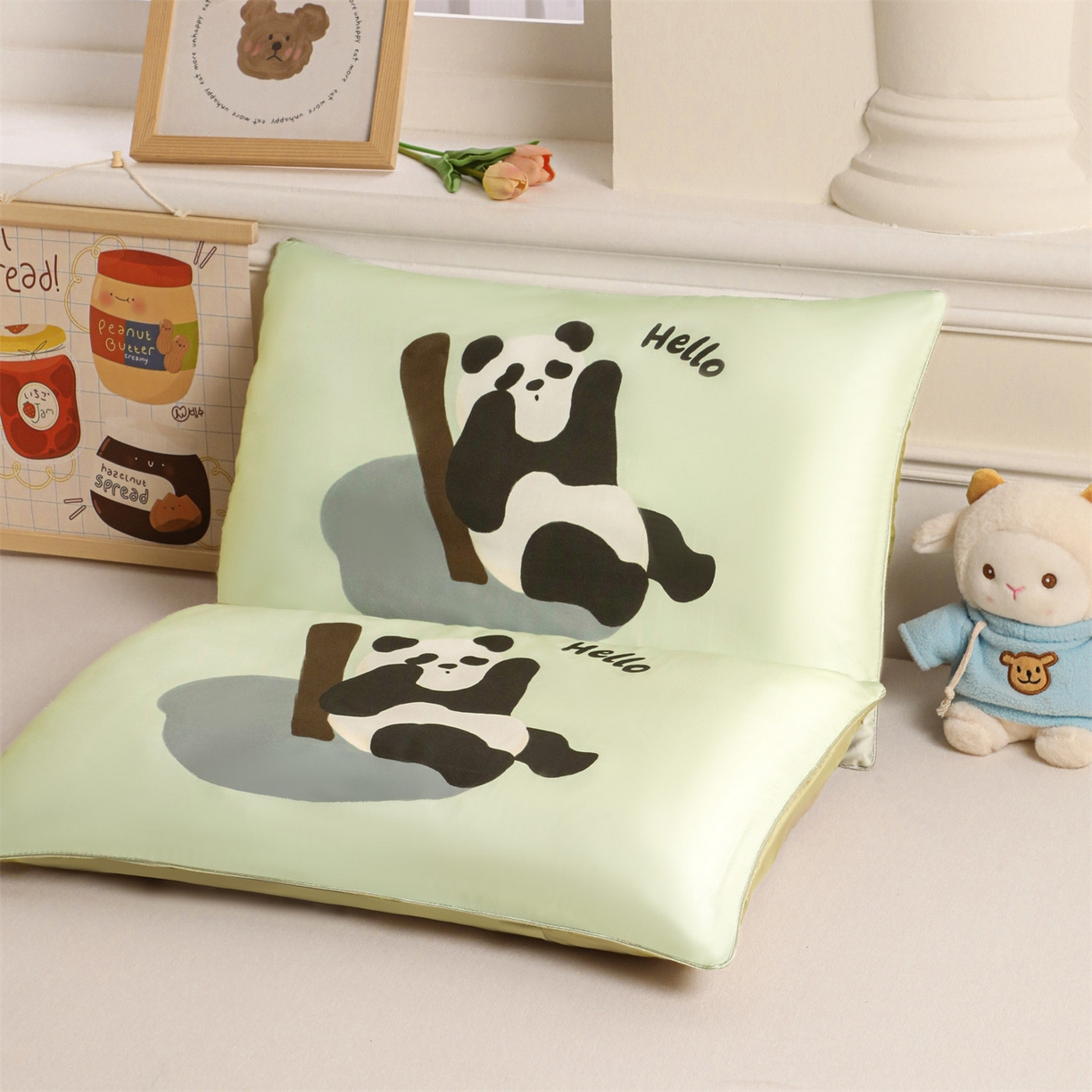 91家纺网 家纺一手货源 找家纺 兄弟坊 2026新款A类60支莱赛尔数码印花天丝枕套儿童枕套幼儿园枕套单枕套枕套单件 熊猫竹